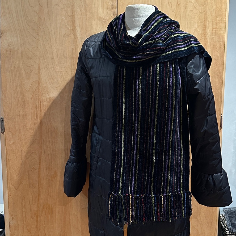 Loominus Handwoven Multicolor Striped Chenille Scarf